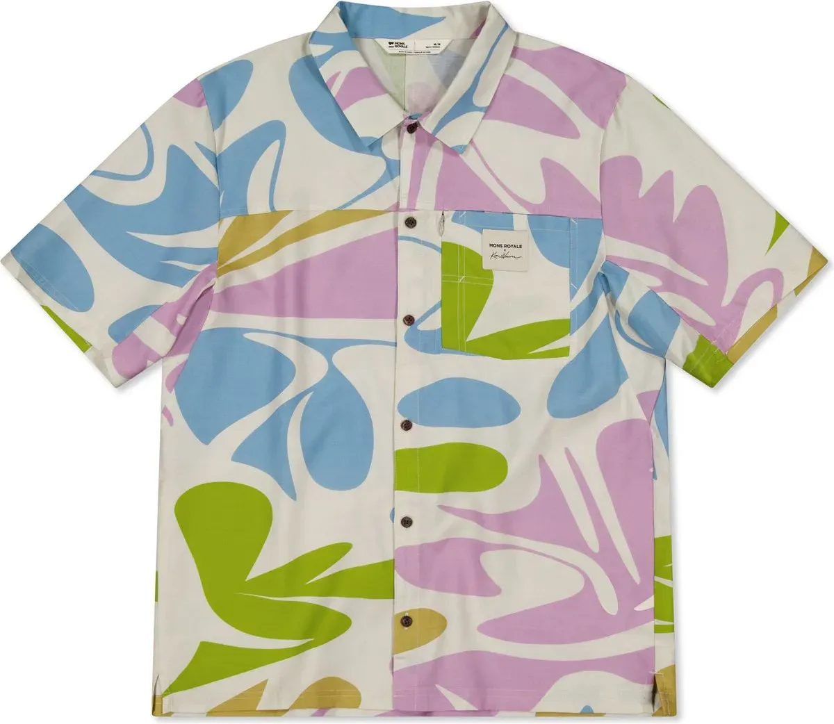 Mons Royale Mens AT Merino Short Sleeve Shirt natures odyssey (991) M