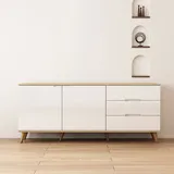 OTTO home Sideboard Lund 180 x 75 x 40 cm Weiß