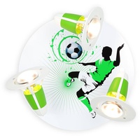 Elobra Deckenleuchte Soccer, dreiflammig, grün-weiß