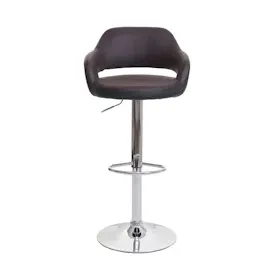 Mendler 2er-Set Barhocker HWC-F16, Barstuhl Tresenhocker Drehhocker, mit Lehne Kunstleder ~ braun-schwarz