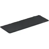 Relaxdays Schieferplatte 6er Set, längliche Servierplatten aus Schiefer, Servieren & Beschriften, 30x10 cm, anthrazit