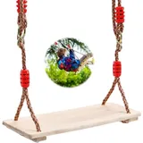 Holzschaukel Für Den Außenbereich, Kinderschaukel Aus Holz Mit Verstellbarem Hanfseil, Für Kinder Und Erwachsene, Maximale Belastung 130 Kg