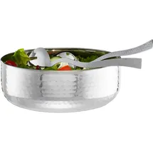 Relaxdays Salatschüssel Set Silber 3-tlg.
