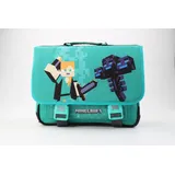 Minecraft Fight 41cm Tasche Verschluss mit 2 Tucks für Kinder Schule Freizeit Tasche