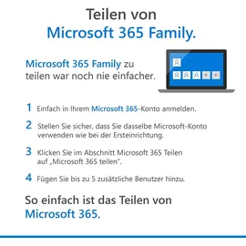 Microsoft 365 Family 6 Benutzer 12 Monate PKC DE