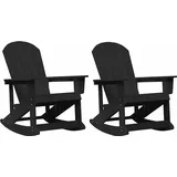 Adirondack Schaukelstühle 2 pcs Schwarz HDPE - Schwarz