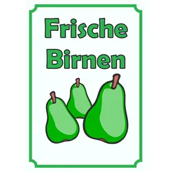 Frische Birnen Schild Hochkant A4 (210x297mm)