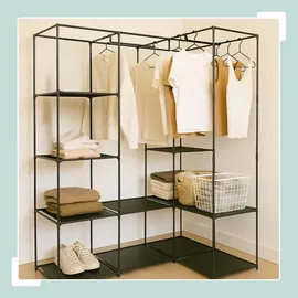 Relaxdays Eckschrank 170 x 130 x 8 cm Schwarz