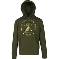 Adidas Erwachsene Community Line Hoody, grün/Gold, XS