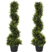 Outsunny 2er Set künstliche Zedernbaum groß 90 cm Kunstpflanze,