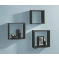 DOLLE Würfelregal Frame 30 x 30 cm schwarz 3er-Set