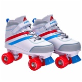 Apollo Disco Roller Soft Boots - Größenverstellbare Kinder Rollschuhe WEISS|ROT|BLAU 39/42