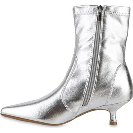 Stiefelparadies Damen Klassische Stiefeletten in Silber,