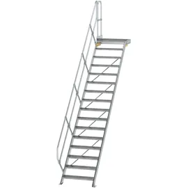 Günzburger MUNK Aluminium-Treppe Plattform 45° 16 Stufen