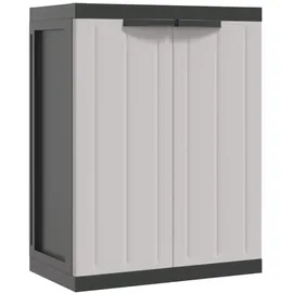 vidaXL Gartenschrank Grau und Schwarz 65x37x85 cm PP