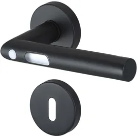 Meintürgriff LED-Türgriff Orbit Türdrücker Schwarz Türgriff Drückergarnitur, WC
