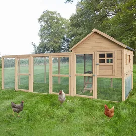 zooprinz Hühnerstall Happy Huhn XXL 300 x 121 x 152 cm braun