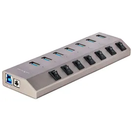 Startech StarTech.com 7-Port Self-Powered USB-C Hub with Individual On/Off Switches, USB 3.2 - 7 - Grau
