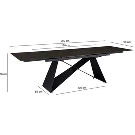 FineBuy Esstisch 180 x 78 x 95 cm Schwarz