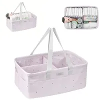 KIKKABOO Wickeltasche, Korb, Windelorganizer faltbar Griffe abnehmbare Trennwand rosa