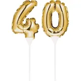 Creative Convertting Luftballons Foil kleine Autos 23 x 9 cm Nummer 40 Gold, 8C331849