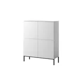 Selsey Highboard 100 x 122 cm Weiß / Schwarz