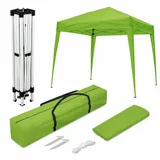 Wasabi Faltpavillon 3x3 m Wasserdicht – Garten Pavillon Stabil – Klappzelt für Garten, Terrasse, Camping und Strand – Schnellaufbau – Mit Tragetasche (Grün)
