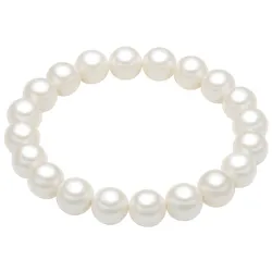 Rafaela Donata Perlen-Armband Muschelkernperle in Weiß 17 cm Damen 