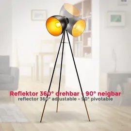 B.K.Licht BK_ST1233 1 E27 Schwarz-gold