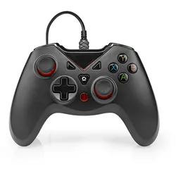 Nedis Gamepad - USB Type-A - Stromversorgung über USB - PC - Anzahl Knöpfe: 12 - Kabellänge: 1.60 m - Schwarz