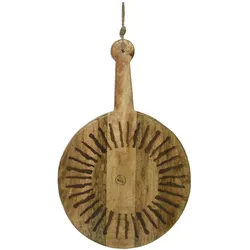 Schneidebrett Servierbrett rund Mangoholz mit Griff Serviertablett 46cm natur