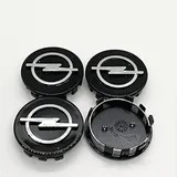 4 Stück Kappen Radnabenabdeckungen Radnabenkappen für Opel Insignia Sports Tourer (A) 2009-2013, Auto-Tuning Dekoration Zubehör Zentralen Logo Teilewasserdicht,Black-64mm