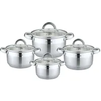 8-tlg Edelstahl Kochtopfset Induktion Kochtopf Töpfe Topf Deckel Rostfrei