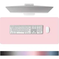 Schreibtischunterlage Leder - Multifunktion Mousepad aus Wasserdichtes PU-Leder - 80 × 40 cm Große Größe, Mouse Pad Für den Heim- oder Bürogebrauch (Hell-Pink)