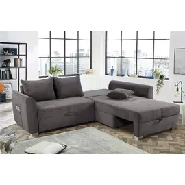 luma-home schönes für dein zuhause Eckcouch Cord 2-Sitzer Grau