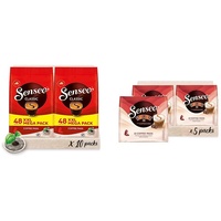 Senseo Pads Classic - Kaffee RA-zertifiziert - 10 Megapackungen XXL x 48 Kaffeepads & Pads Typ Cappuccino Baileys, 40 Kaffeepads, 5er Pack, 5 x 8 Getränke, 460 g