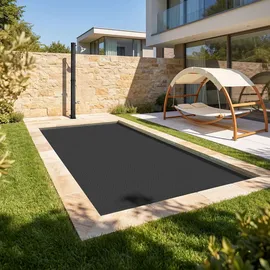 Tectake Poolabdeckplane schwarz 732,00 cm x 366,00 cm