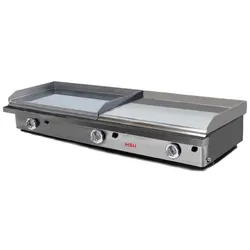 MBH - MAQUINARIA BAR HOSTELERIA MBH - Gasgrill Bratplatte 800x400+400x400 mm Hardchrome für die Gastronomie. Fry Top zwei Zonen für Küche für Bar und Restaurant.