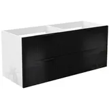 duschspa Waschtisch Unterschrank Waschtischunterschrank Waschbeckenunterschrank Badschrank, 50-120cm Hängeschrank, Matt / Hochglanz schwarz 120 cm x 52 cm x 46.3 cm