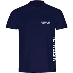 multifanshop Herren T-Shirt - Australien - Brust & Seite - Druck weiß - Männer