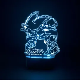 Grupo Erik LED Lampe Sonic The Hedgehoc LED Licht Deko - Stimmungslicht Schreibtisch - Nachttischlampe Kinder und Erwachsene Zubehör - Offizieller Sonic Fanartikel Deko