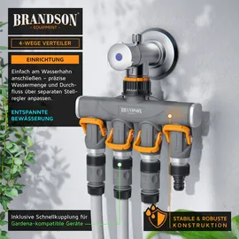 Brandson 4-Wege Wasserverteiler 2er-Set orange/schwarz