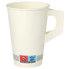 Papstar Trinkbecher Pappe mit Henkel 80 St. Weiß