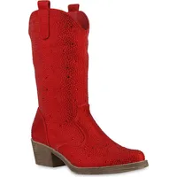 VAN HILL Damen Cowboystiefel in Rot