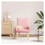 vidaXL Sessel Rosa 63 x 67 x 94 cm Schafstoff