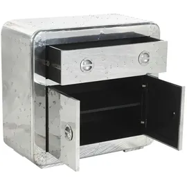 SIT Möbel SIT Kommode »AIRMAN«, Mangoholz/Mdf/Alu, 2-türig - silberfarben