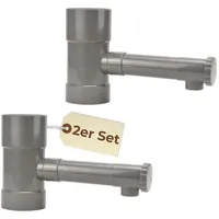 GarPet Regendieb 80 mm 2er Set Fallrohr Abzweig mit Hahn