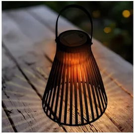 Spetebo Laterne Kunststoff 23x20 cm Solar LED schwarz