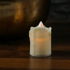 MARELIDA LED Mini Kerze gelb flackernd für Laterne H: 6cm inkl. Batterien beige