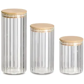 Zeller Vorratsglas braun Ø 9 cm 1,1 l 3-tlg.